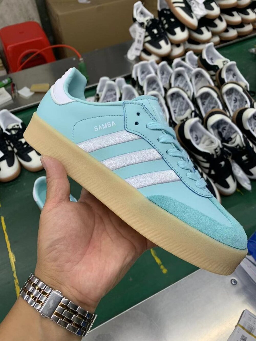 Adidas Samba Platform Light Blue & White Sneakers
